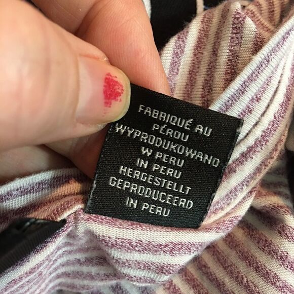 Rachel Zoe striped purple twist front tee top M - Picture 5 of 6